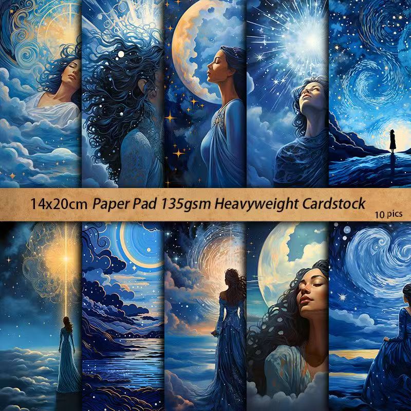 C-8  Blue Moon Goddess background paper