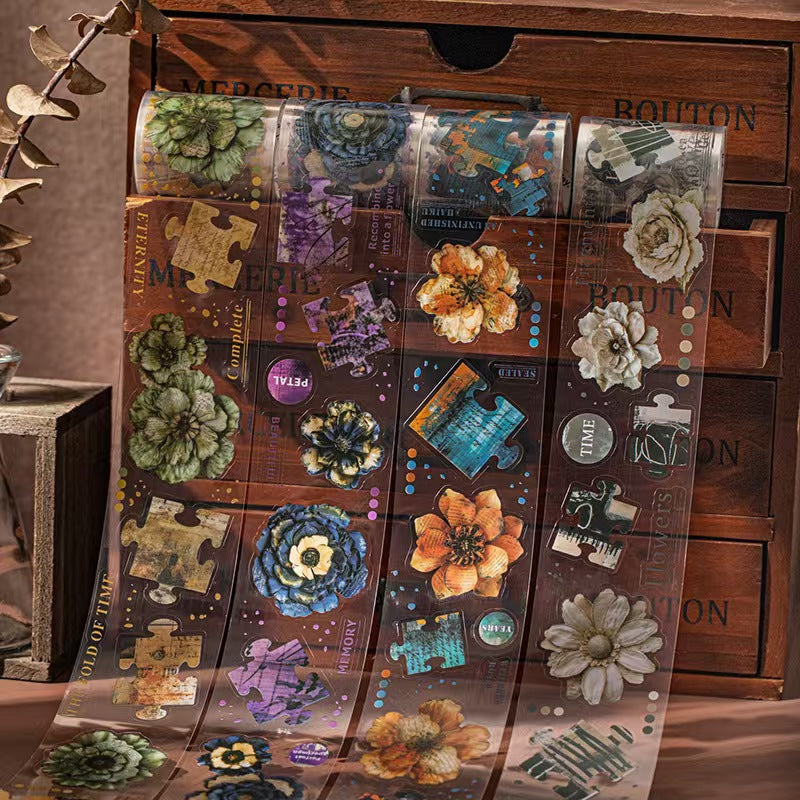 A-4 PET Die-Cut Tape Floral Shadow Fragment Collection