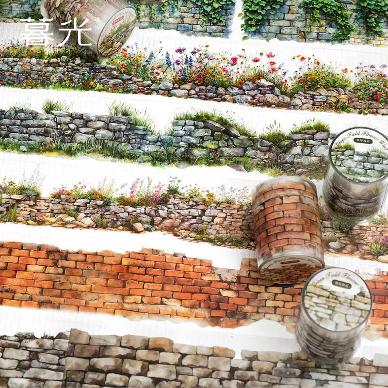 A-7 PET Landscape Tape - Green Floral Wall