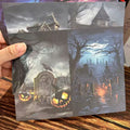 C-14  scrapbook album haunted house background paper