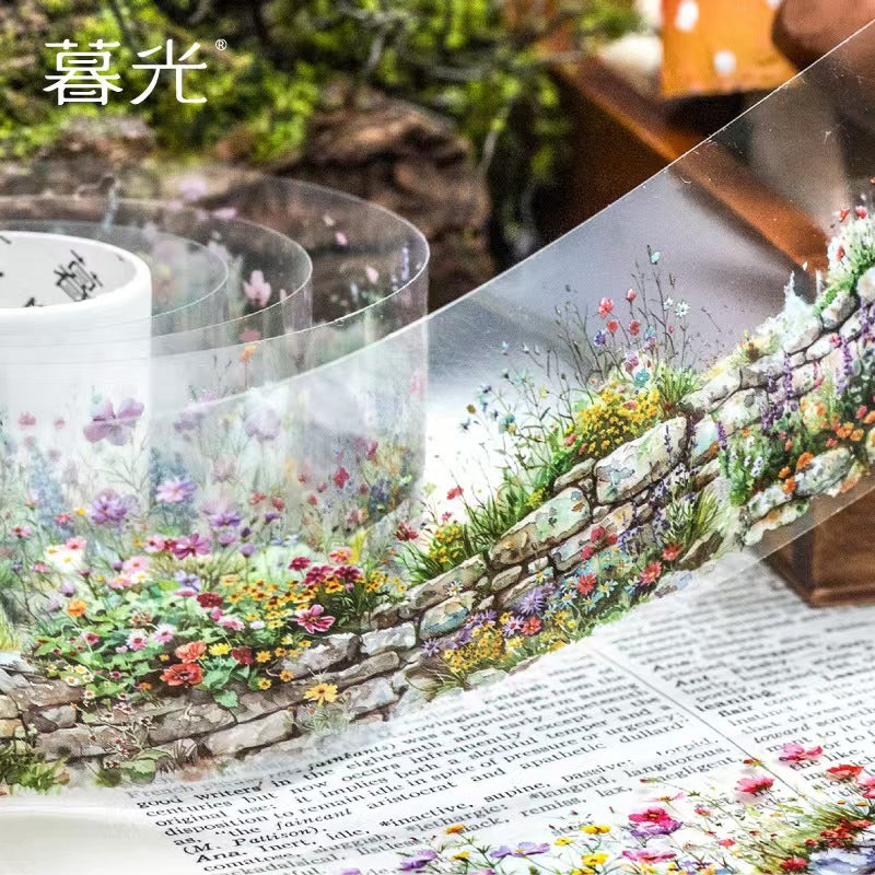 A-7 PET Landscape Tape - Green Floral Wall