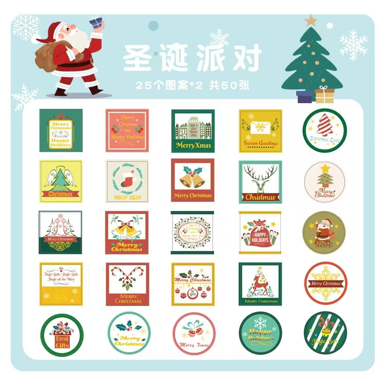 B-15  Christmas gold foil stickers