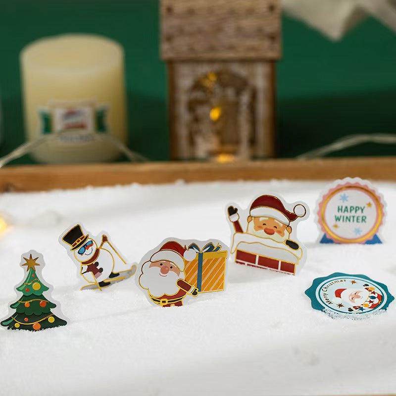 B-15  Christmas gold foil stickers