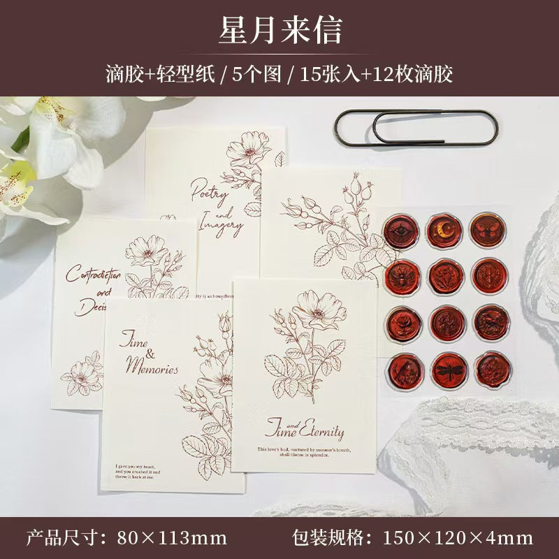 B-25  Anonymous Letter Series Wax Seal Resin, Material Stickers + Resin