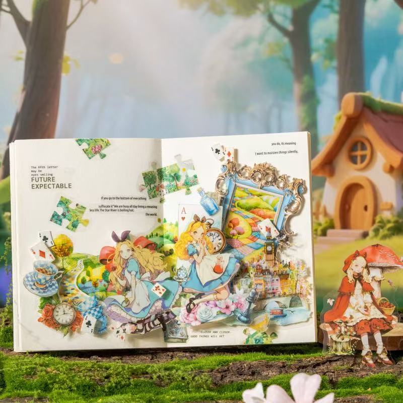 A-1 Fairy tale-themed collage PET sticker pack
