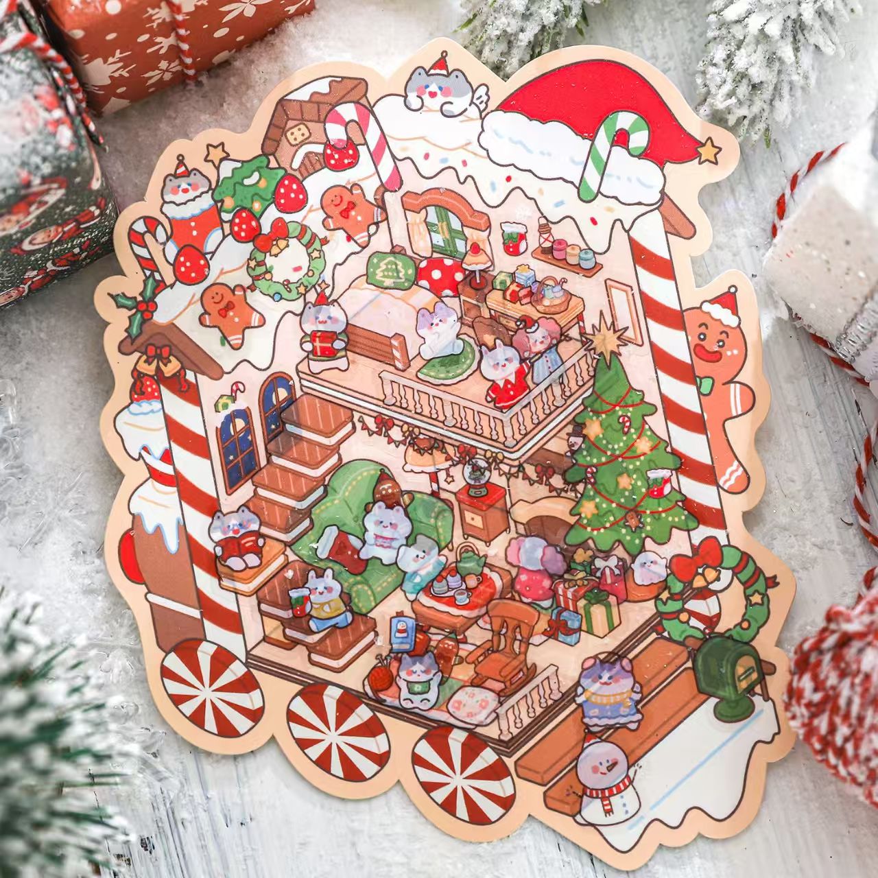 B-36  Sticker Zoo Little Class Christmas Night Thoughts Series