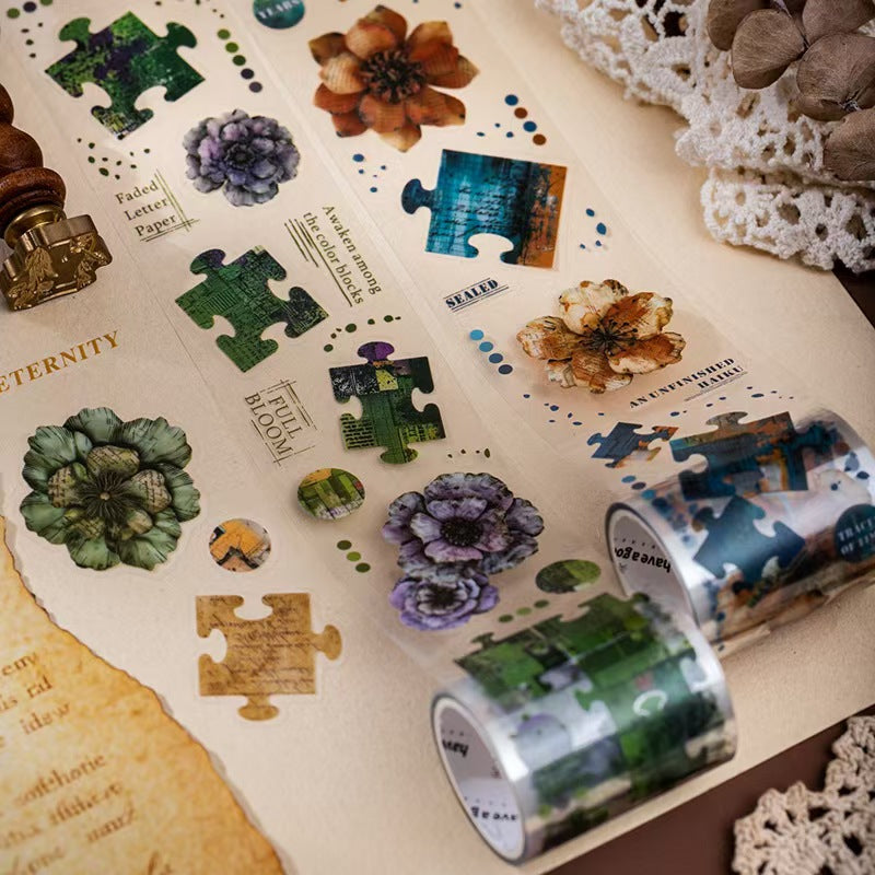 A-4 PET Die-Cut Tape Floral Shadow Fragment Collection