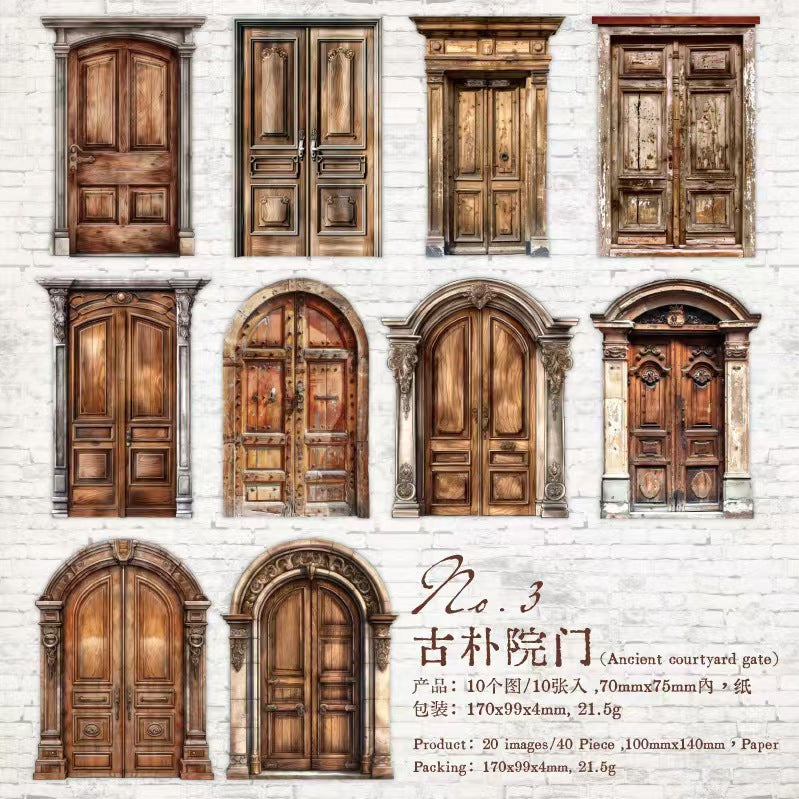 B-2 Retro Courtyard Series Hard Stickers