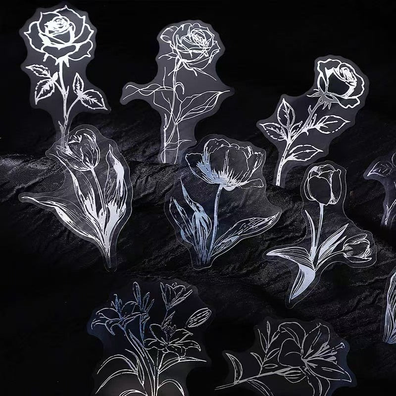 B-31  Sticker pack Line art flowers