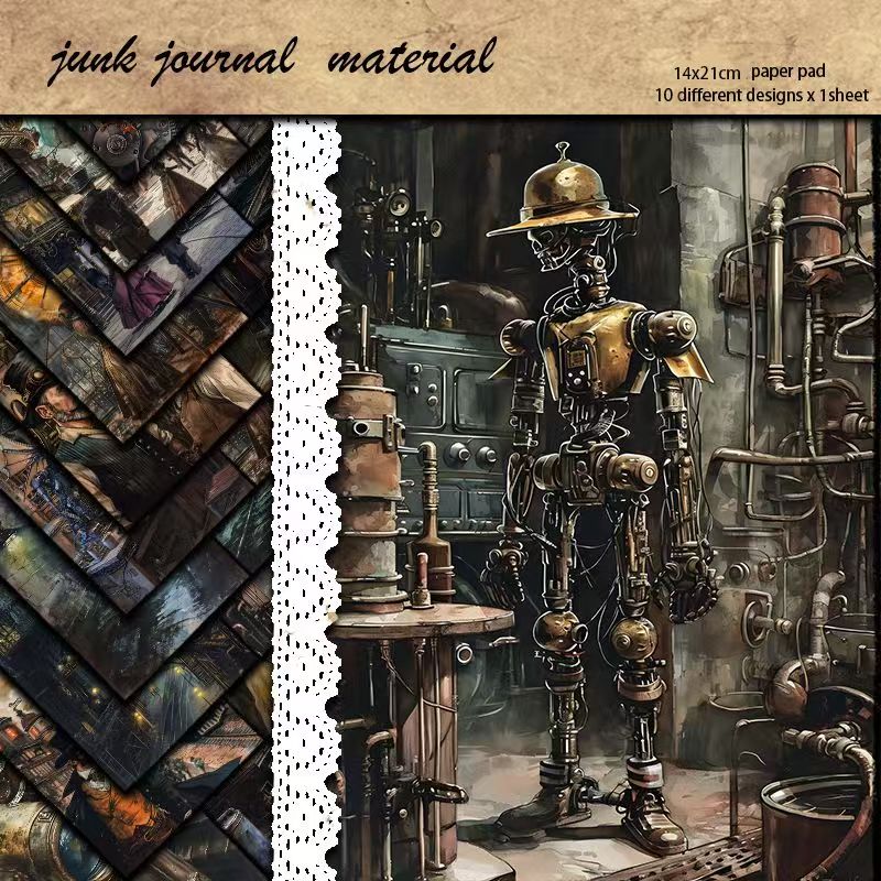 C -12   Retro Industrial Revolution mechanical background paper