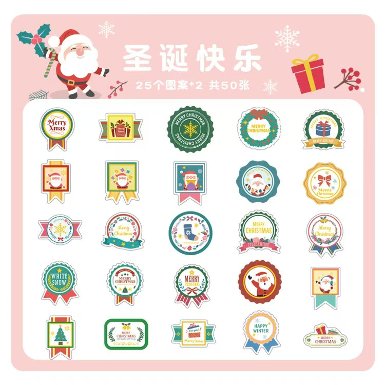B-15  Christmas gold foil stickers