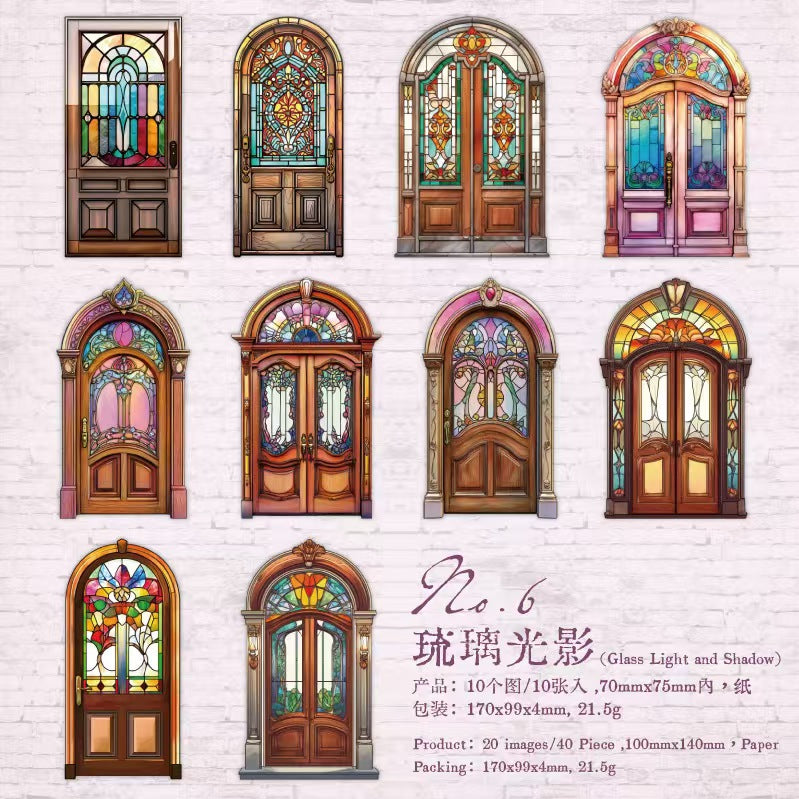 B-2 Retro Courtyard Series Hard Stickers