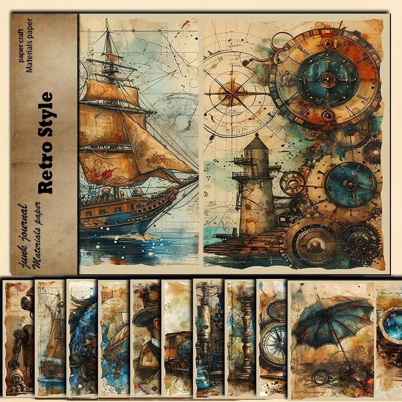 C -10  Vintage mechanical background paper
