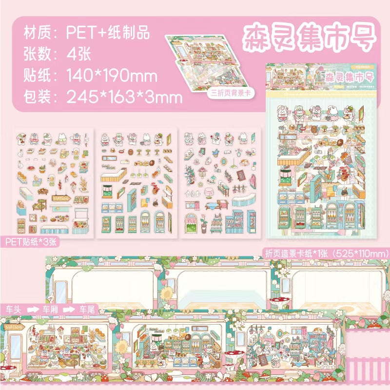 B-35  Sticker Zoo Kindergarten Time Train Series