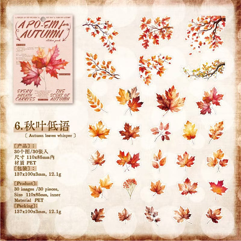 B-7 PET sticker pack Poetry for Autumn