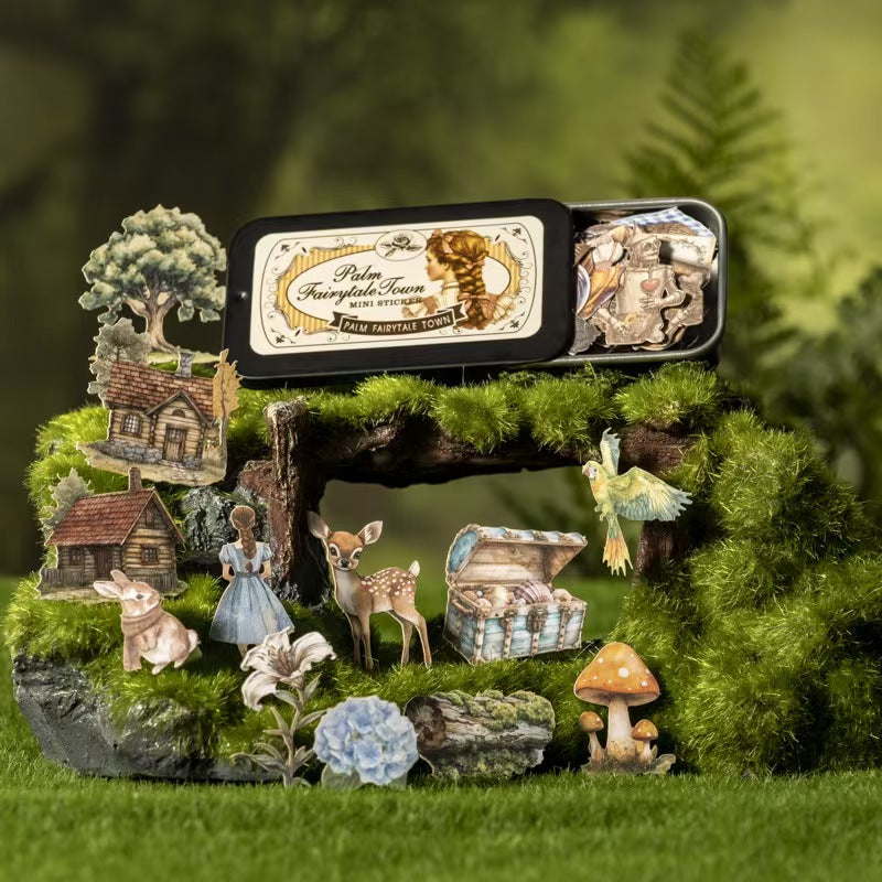 B-1 Miniature landscape sticker set, a fairy-tale town in the palm of your hand