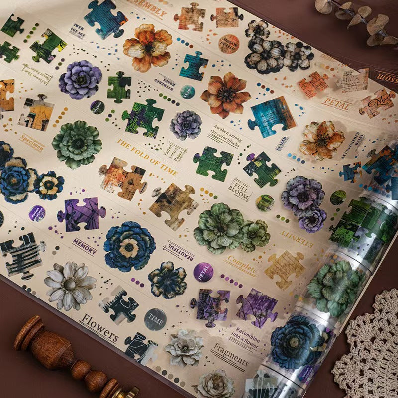 A-4 PET Die-Cut Tape Floral Shadow Fragment Collection