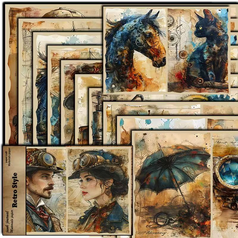 C -10  Vintage mechanical background paper