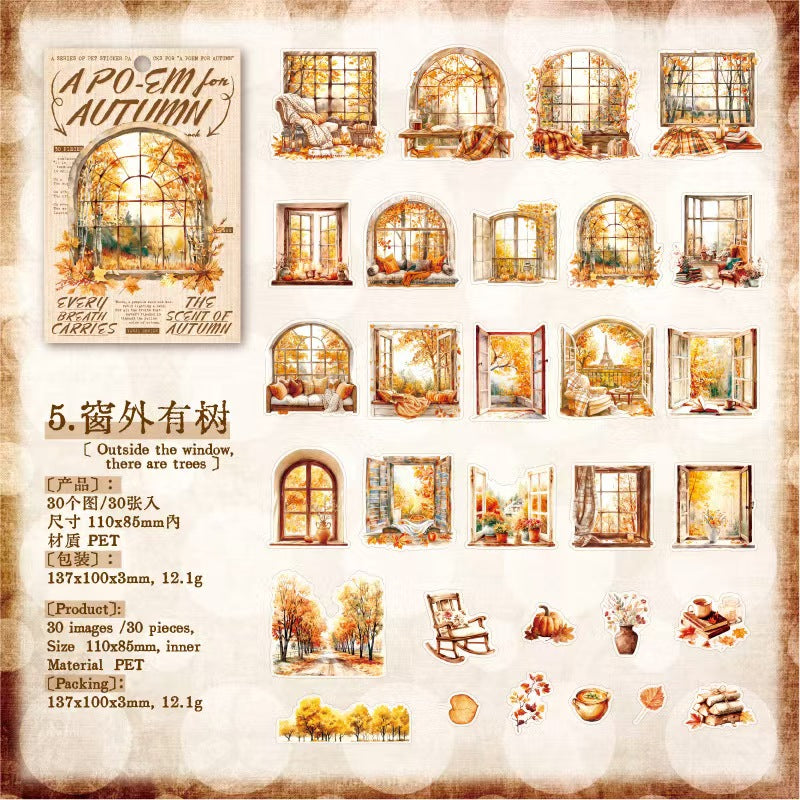 B-7 PET sticker pack Poetry for Autumn