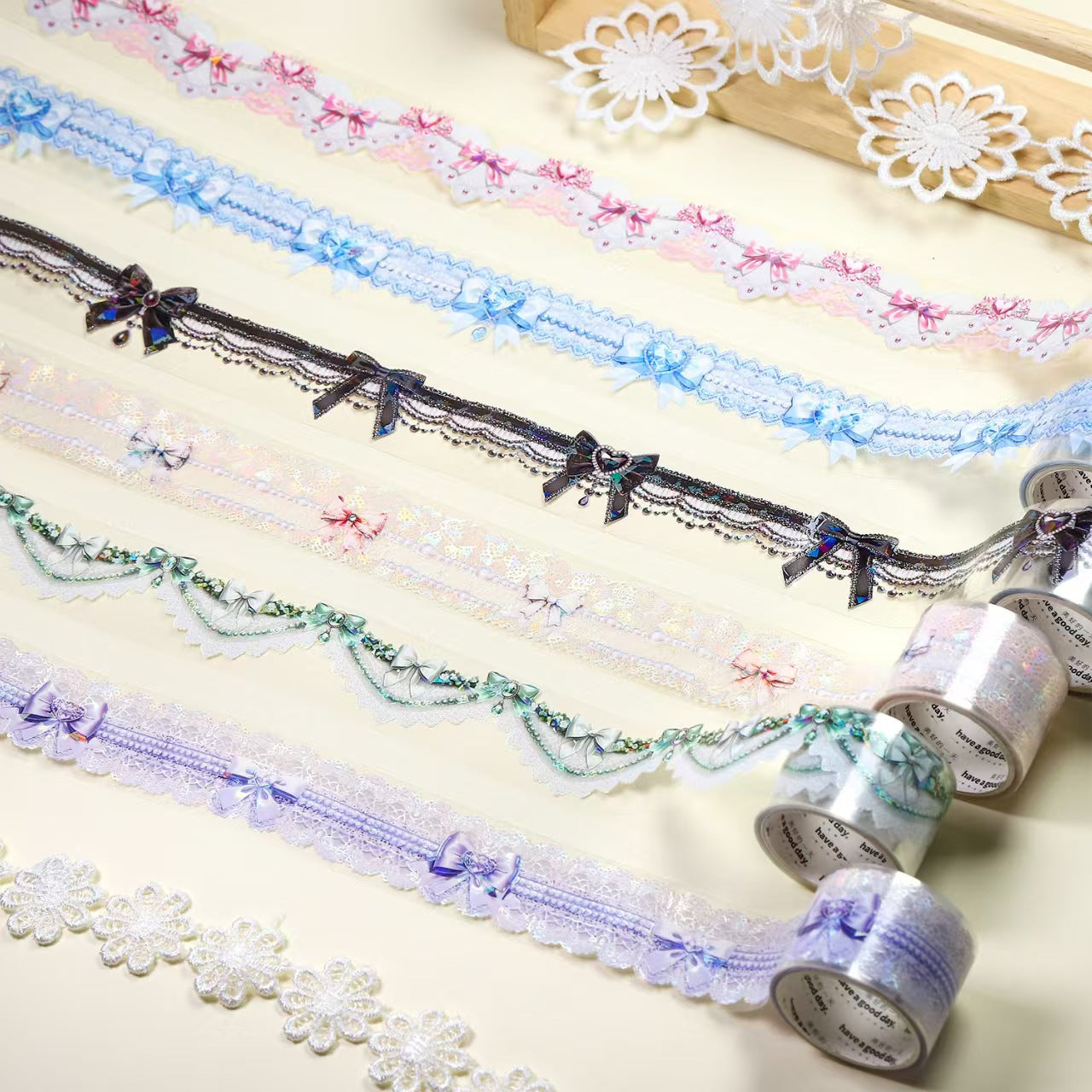 A-46  Tape Lace Beaded Curtain Dream Series
