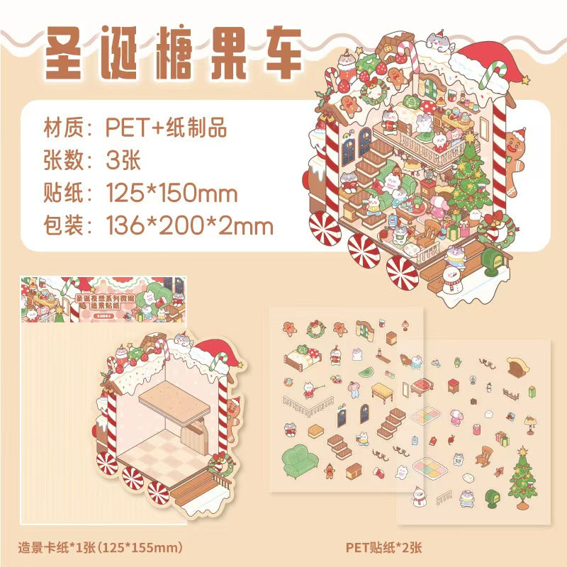 B-36  Sticker Zoo Little Class Christmas Night Thoughts Series