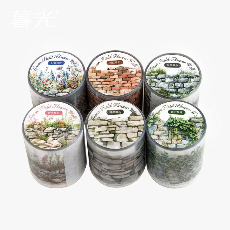 A-7 PET Landscape Tape - Green Floral Wall